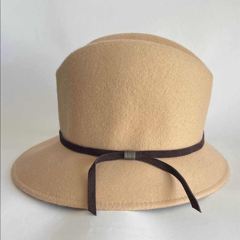 The Hats Company by FILIPPO CATARZI Beige Fedora with Black Ribbon